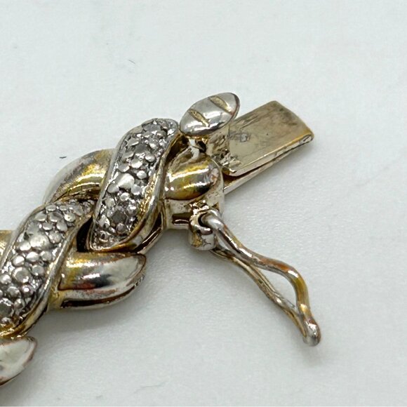 Vintage Ross-Simons Tennis Bracelet 925 Sterling Silver Gold Vermeil 7.5" 20g - Picture 15 of 15